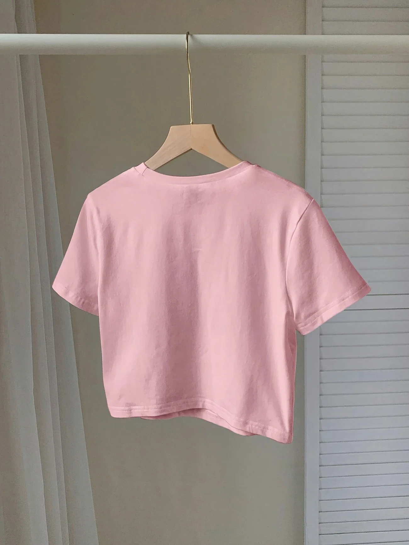 Chique kersenrode slogan print ronde hals korte mouw crop top T-shirt dames print ronde hals shirt cropped T-shirt sexy