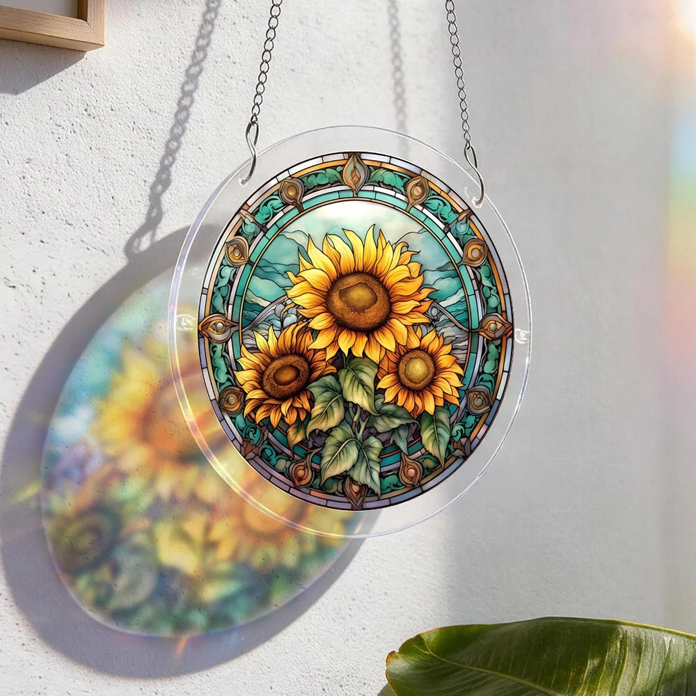 Acrylic Puzzle Suncatcher, Sunflower Catchers Puzzle, DIY SunCatchers Jigsaw Puzzle Window Hanging, Home & Garden Decor - view 5