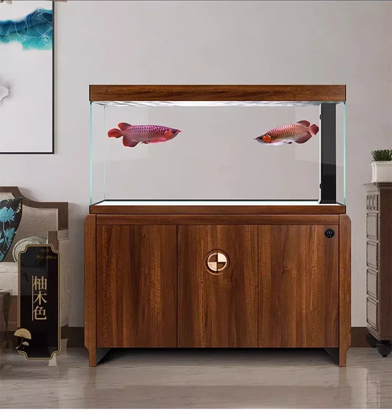 Large Screen Living Room Super White Glass Fish Globe Change Water Bottom Filter Cylinder 2024 New