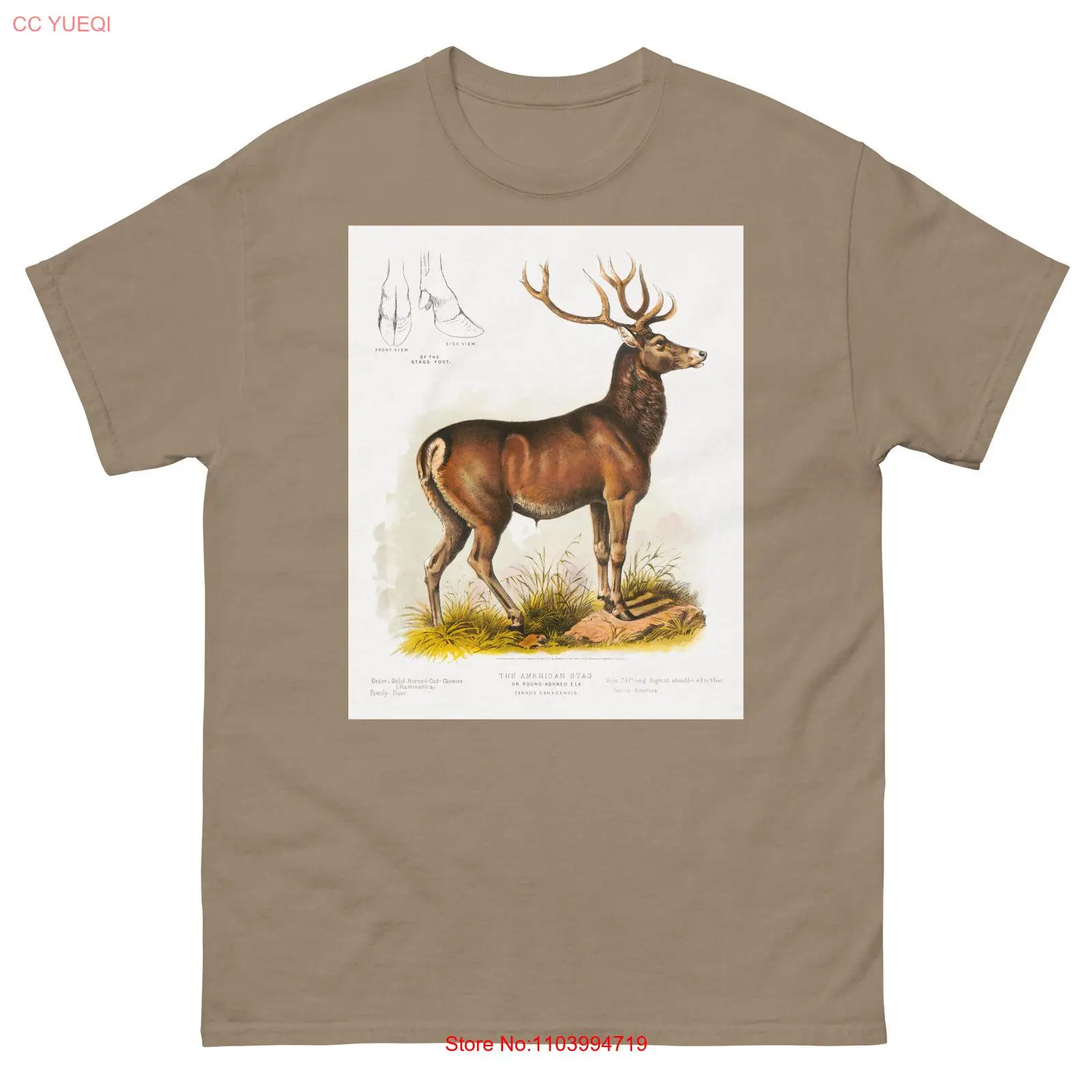 The American stag or round-horned elk Hunting Nature Unisex classic T-Shirt