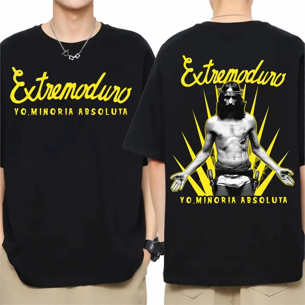 

A 90s retro hip-hop fashion casual men's T-shirt from the streets of Harajuku by the popular rock band Extremoduro in 2025