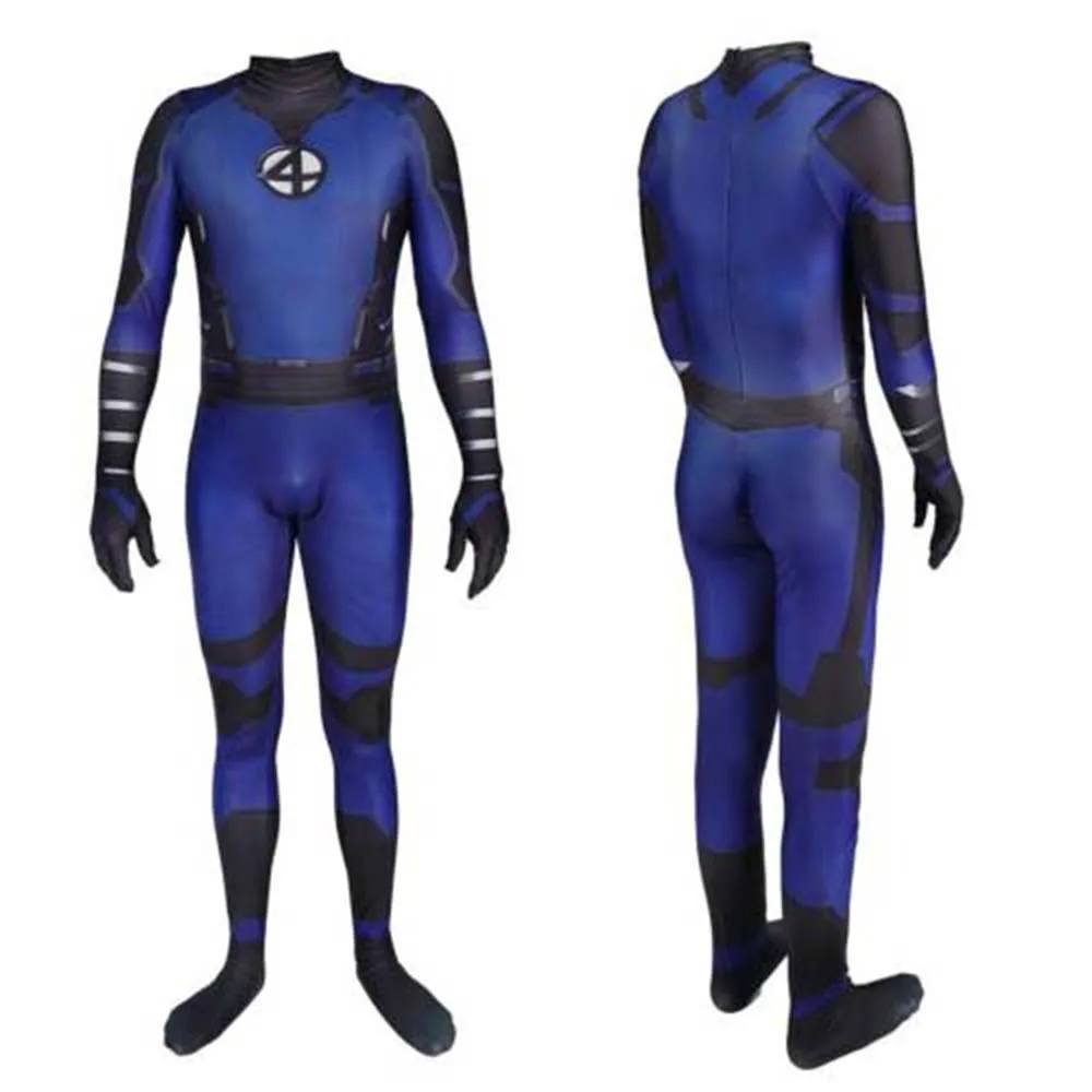 Uomini adulti film fantastico quattro Costume Cosplay supereroe Zentai Party body tuta