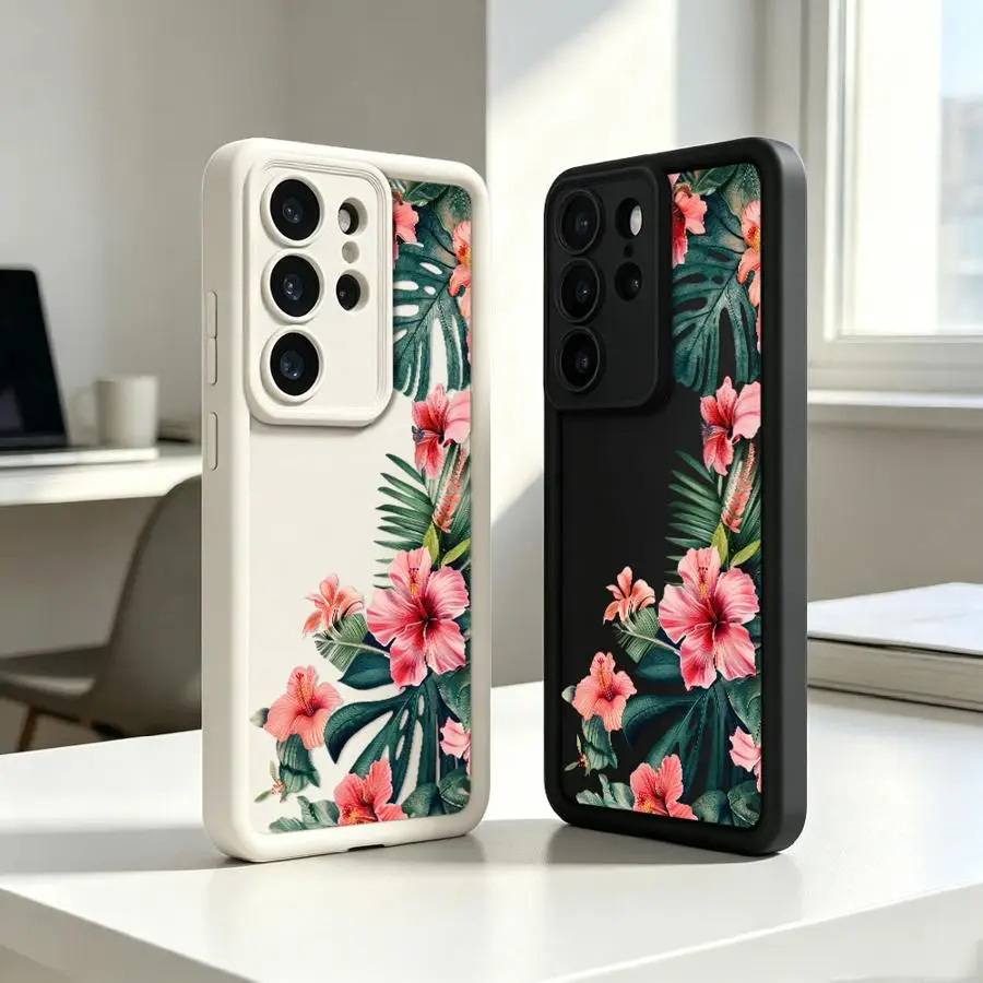 Case for Samsung Galaxy S26 S21 S22 Plus S24 ultra S25 Note 20 Ultra S20 FE S23 Phone Cover Flower And Stripe Print