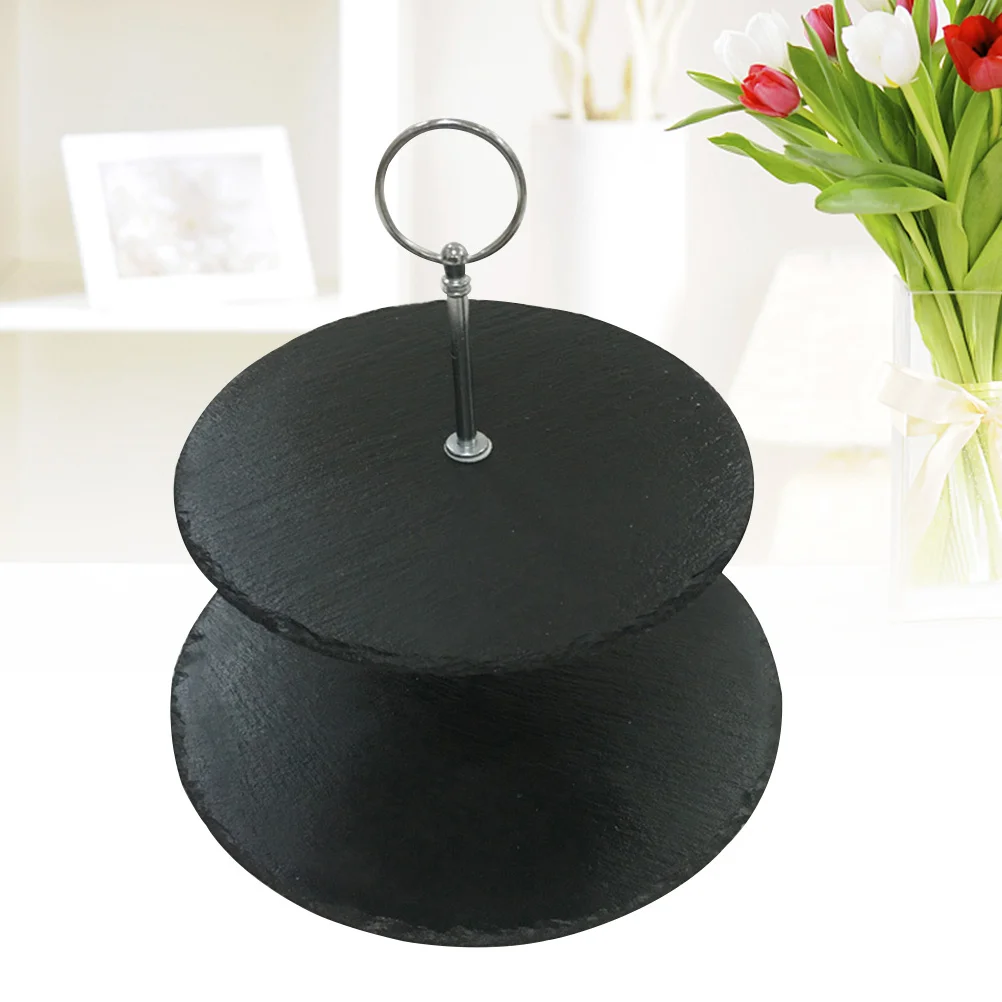 

2 Tier Black Cake Stand, Dessert Display Tray, Cupcake Fruit Serving Stand, Wedding Party Dessert Holder, Cake Display