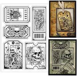 2024 New Halloween label stamp Clear Stamp for Scrapbooking Transparent Silicone Rubber DIY Photo Album Decor