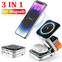 30W 3 In 1 Magnetic Wireless Charger Stand For Magsafe iPone 16 15 14 13 12 Pro Max Airpods iWatch 8 7 6 Fast Charging Station