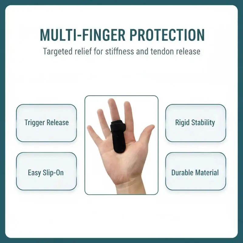 1Pcs Adjustable Finger Splint Support Brace Comfortable Fabric Finger Protector Suitable for Trigger Finger  Recovery Care