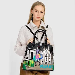 Women Bags Leather Patchwork Embroidery Backpack Preppy Schoolbag Student Bag Travel Bag Totes Braccialini Style Cartoon Milan