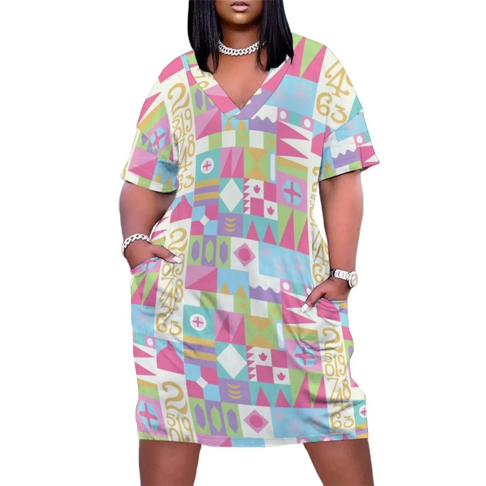 

Small World Loose Pocket Dress women formal occasion dresses womens dress birthday dress summer woman 2025
