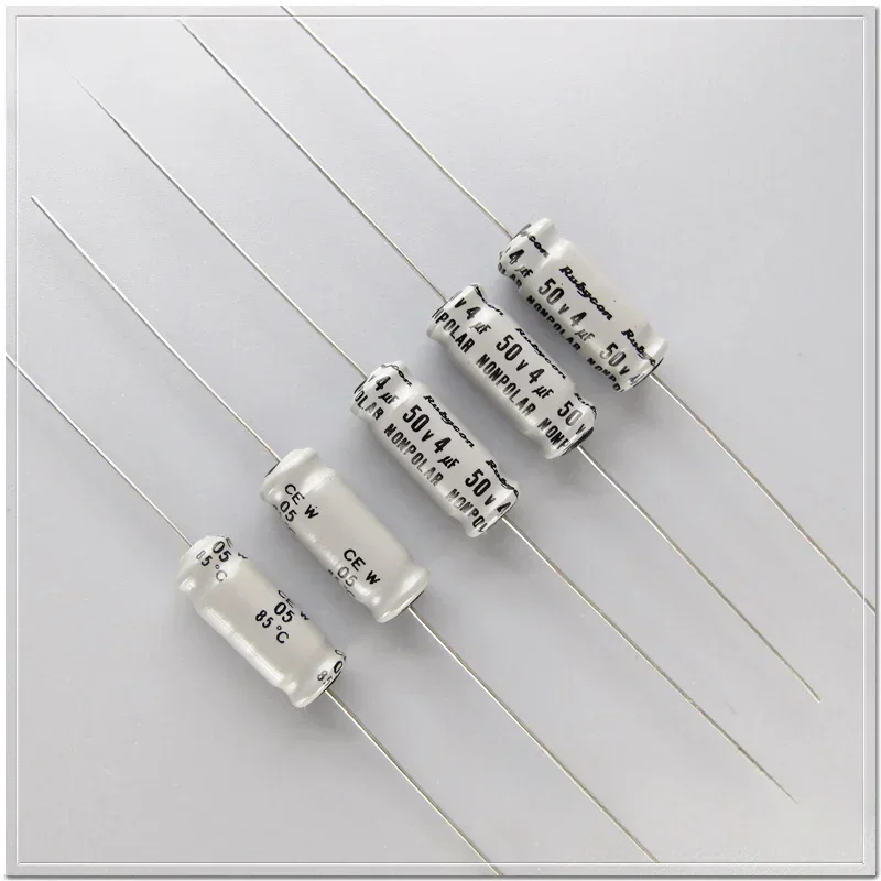 5Pcs/20pcs Rubycon light gray CEW 50V4uF non-polar axial Audio capacitor 85℃