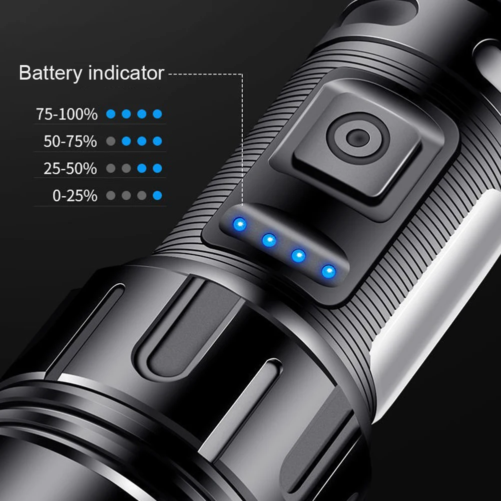 

Outdoor XHP50 Flashlight 800LM COB LED Torch Light 1200mAh Type-C USB Rechargeable IPX4 Waterproof Hiking Camping Supplies