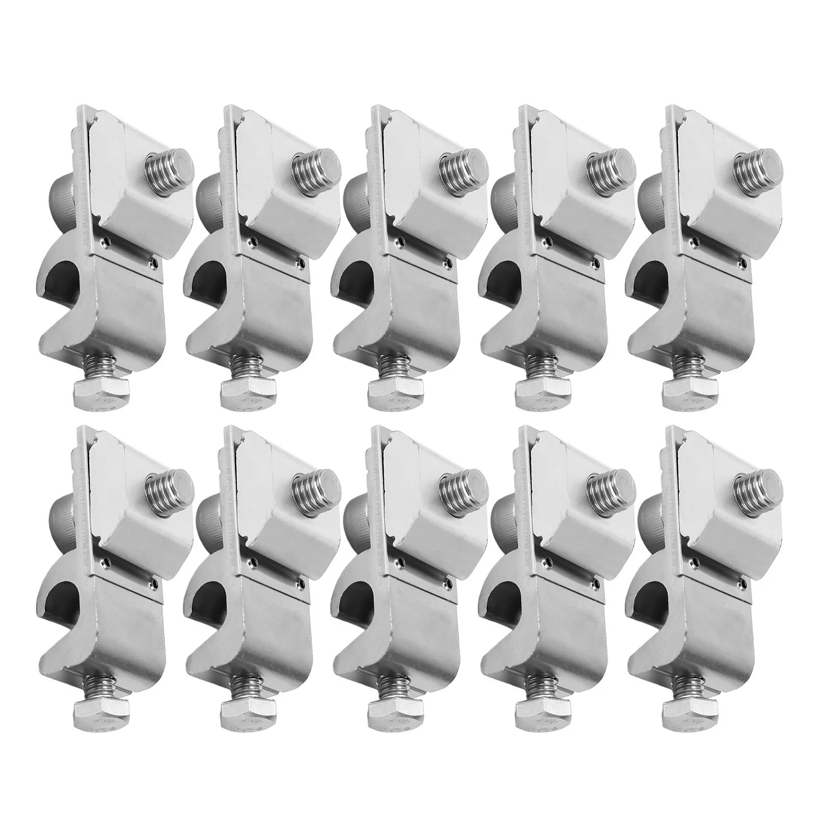 10Pcs Solar Panel Ground Clamp Aluminum Alloy M6 Lug PV Cable Coupling Accessory for Wire