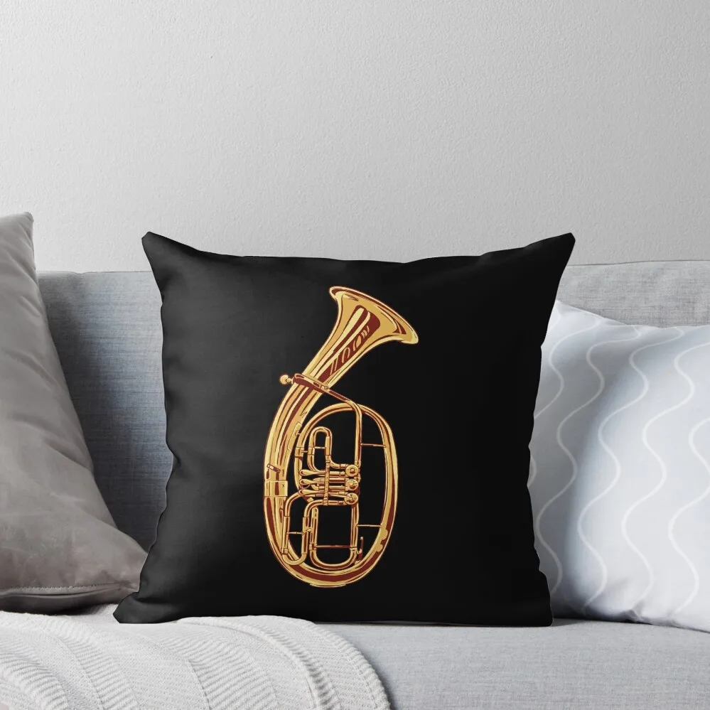

Tenor horn musical instrument Throw Pillow New year anime girl Sofas Covers pillow