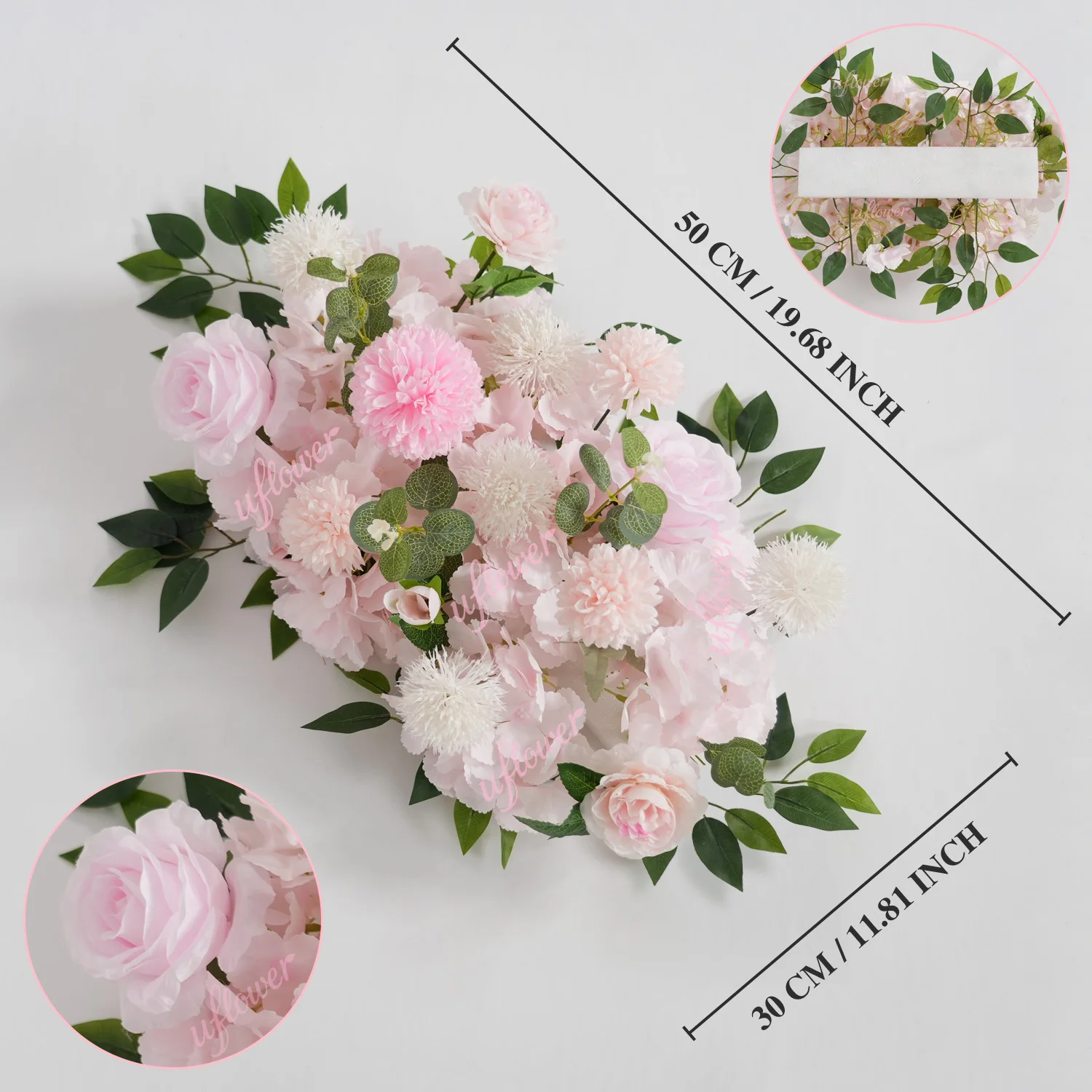 Uflower 50/100cm Artificial Rose Peony Flower Row Wedding Backdrop Arch Decor Party Stage Table Centerpiece Floral Arrangement image 3