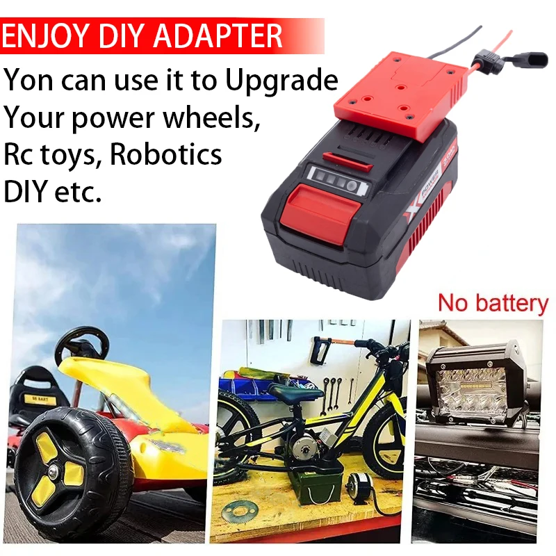Imagem -03 - Adaptador de Bateria Li-ion com Fusível Conector Conversor 18v 14awg Adaptador Faça Você Mesmo para Máquinas de Aparelhos Carro com Fusível