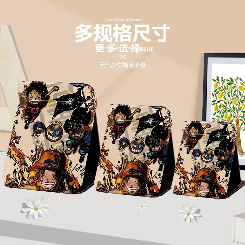 Anime One Piece Portgas d Ace Trafalgar Law Folding Makeup Mirror Storage Portable Dormitory Desktop Portable Makeup Mirror