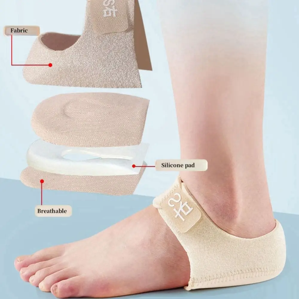 

Soft Silica Gel Heel Cover Cushioning Warm Heel Shock Absorbers Reusable Footcuff Half sole Socks Male