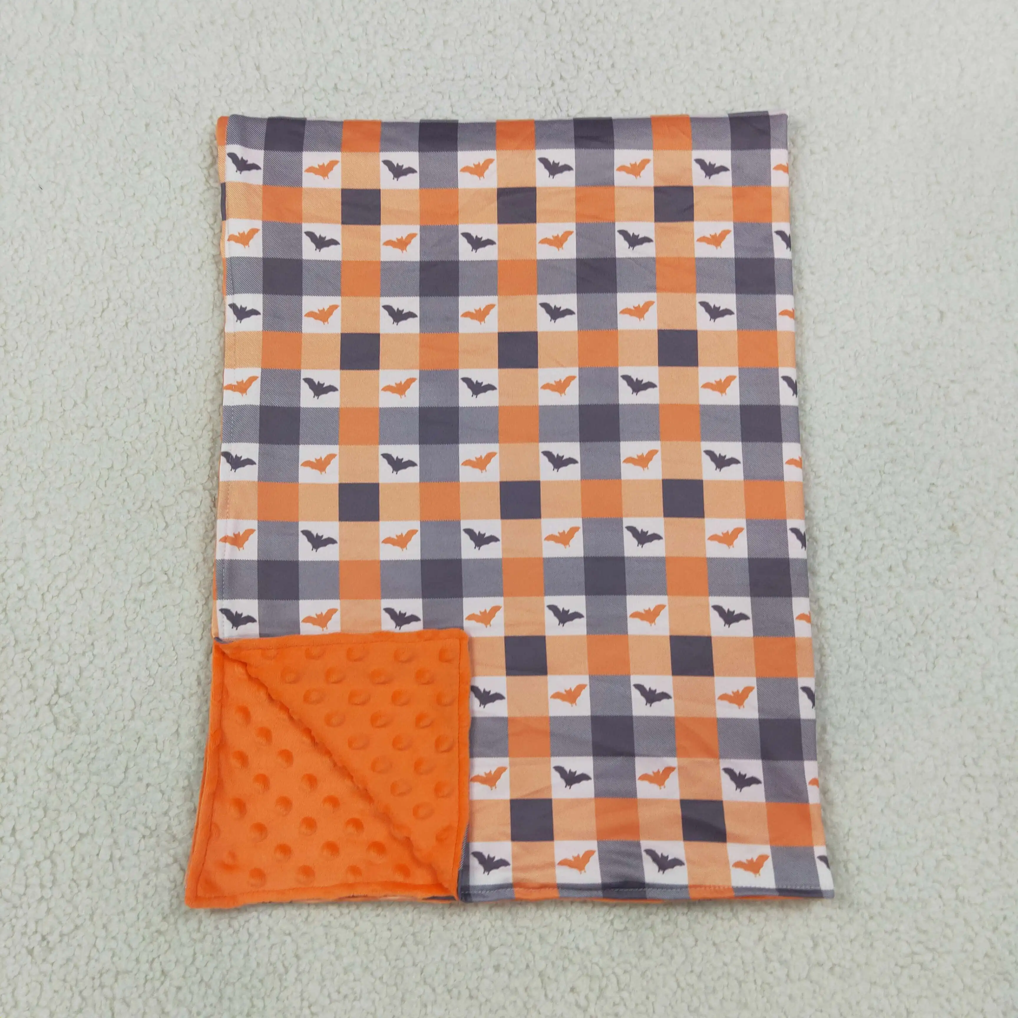Wholesale Baby Boy Girl Children Thin Quilt Kids Boys Bats Plaid Halloween Bedding Toddler Flannel Blanket