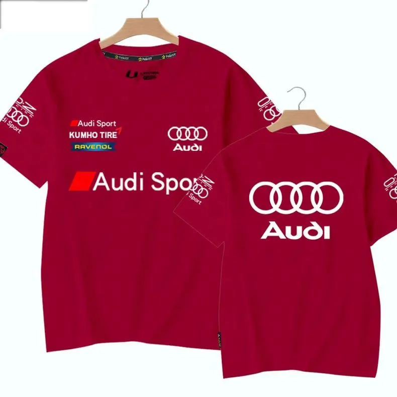 2026 New Cross border Summer Hot selling T-shirt Audi RS Printed Shirt Short Sleeve Round Neck Half Sleeve Men's Work Clothes
