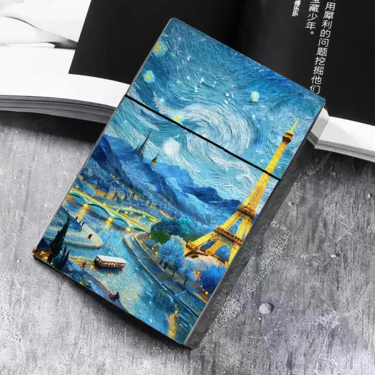 Van Gogh Art Pop-Up Cigarette Case for 20 King Size | custom pattern l Auto Flip Plastic Holder with Oi Painting Design