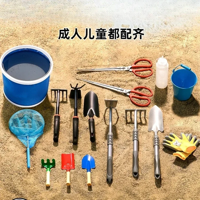 Adult clam digging crab gloves beach shovel clip children's equipment sand digging rake