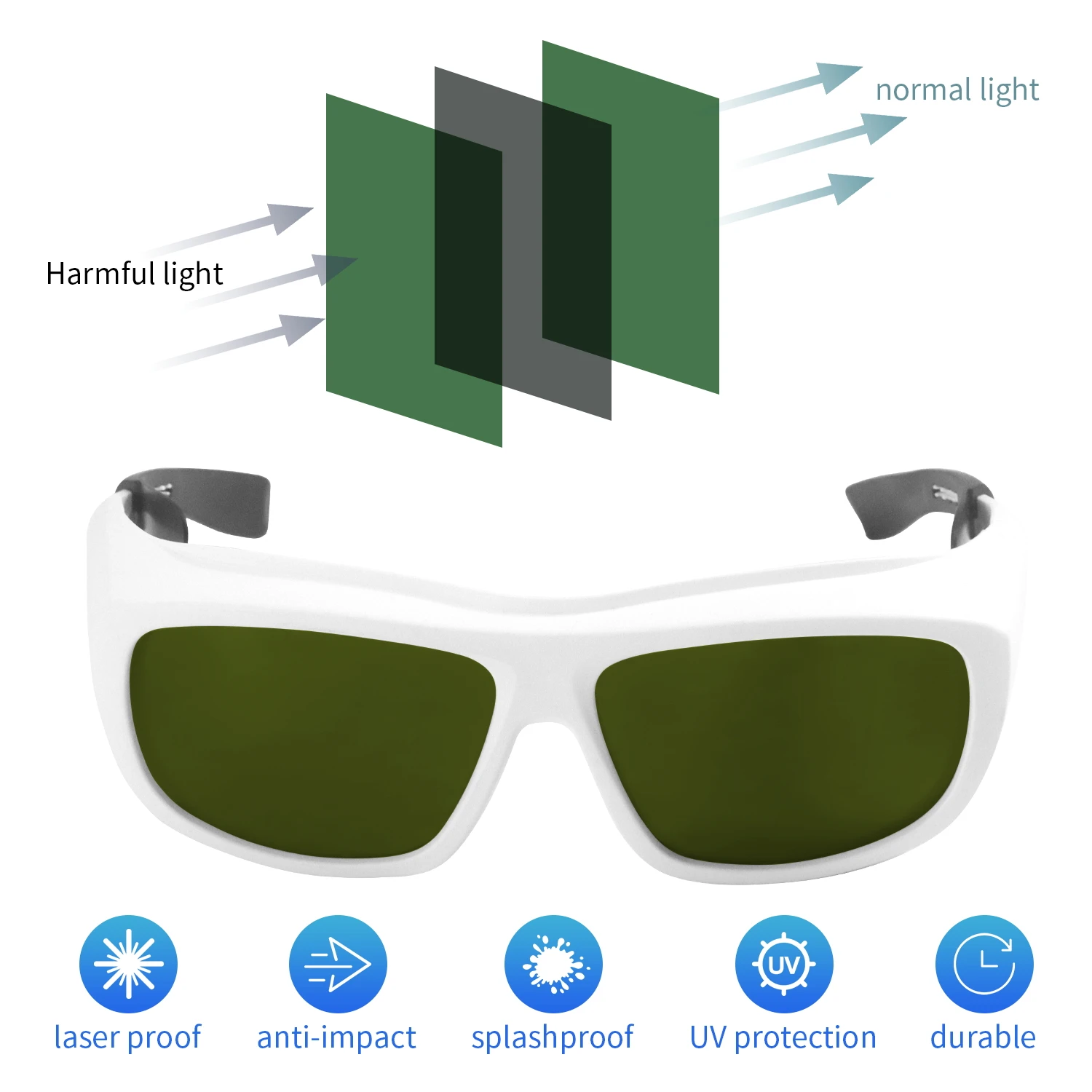 Laser protective lenses laser safety glasses 200-2000nm 1610nm OD3 laser protection glasses laser protect glasses laser glasses