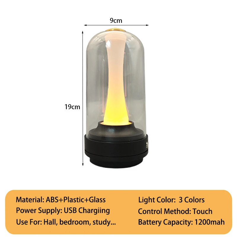 KFV LED Bedlampje Oplaadbaar Nachtlampje Aanraakbediening Waterdicht Sfeerlicht Voor Thuis Bedside Bar Bureau Buiten Decor Nachtlamp