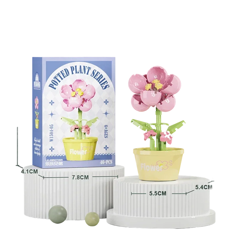 Blumenstrauß Mini Partikel Bausteine Blumenbausatz 3D DIY Kreative Pflanzen Mikrosteine für Heimdekoration Mädchen Geschenk Erwachsene Kinder