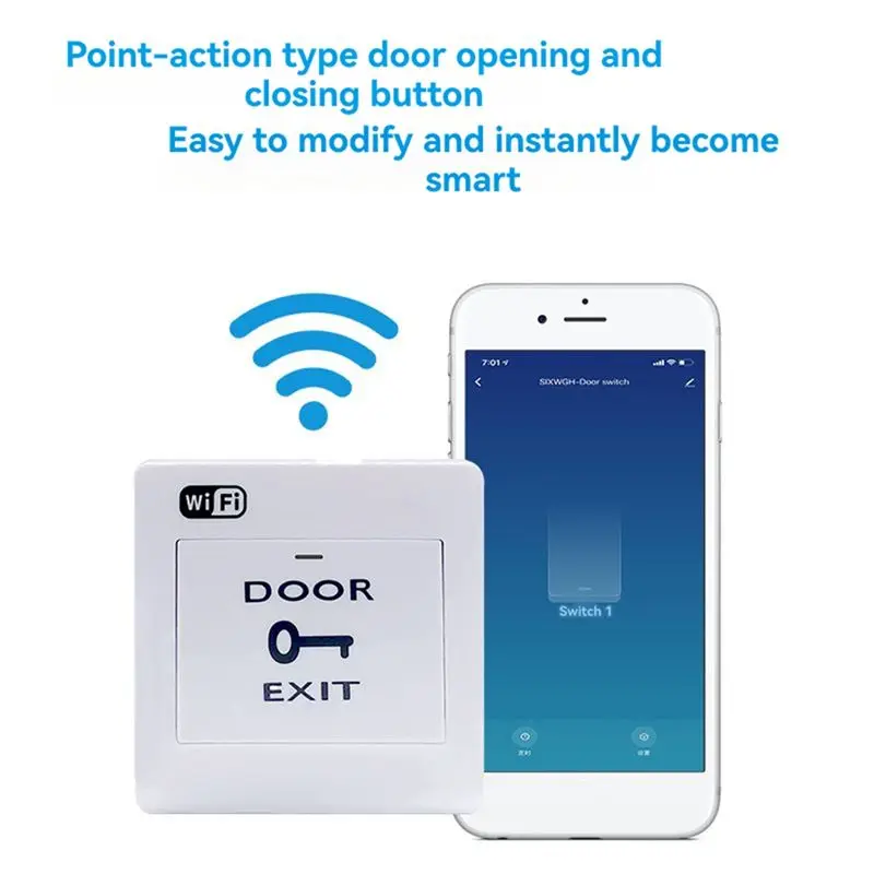 【To&On-E】 For Door Lock Remote Operation Tuya Smart Life Wifi For Door Exit Button Voice Control Wireless Release Push Switch