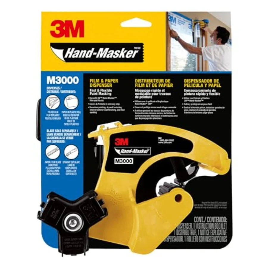 

Hand Masker M3000 Tape Dispenser Film and Tape Applies Painter's Tape to Masking Film or Paper in One Continuous Application Co