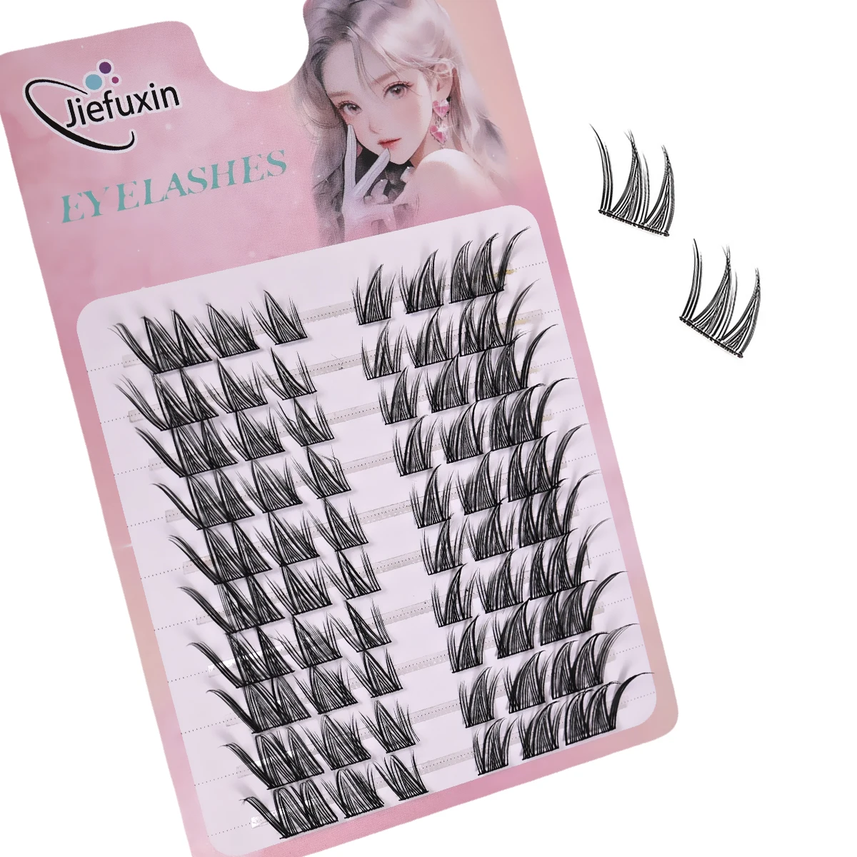 60 pçs diy cílios cluster raposa olho cílios, diy auto-enxertia para iniciantes, estilo anime