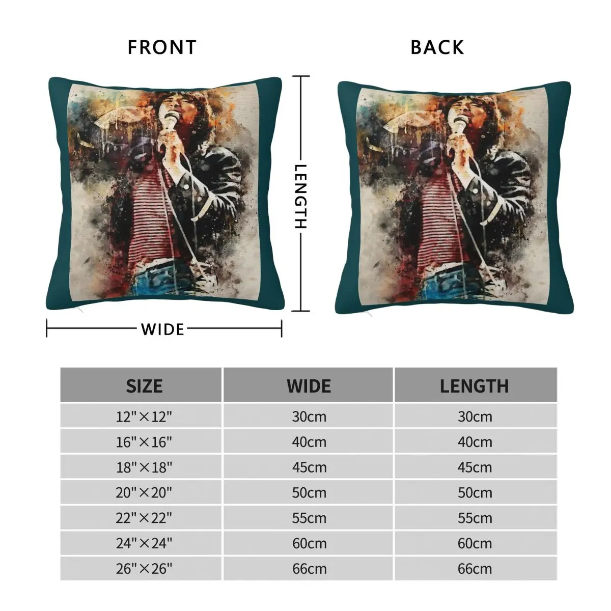 Steve Perry Pillowcase Polyester Linen Velvet Printed Zip Decor Throw Pillow Case Room Cushion Cover