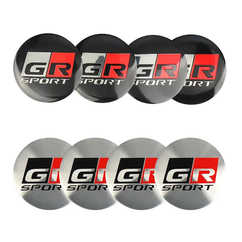 4pcs 56mm gr sport emblem auto rad mitte abdeckung naben kappe aufkleber für toyota corolla hilux krone chr yaris camry prius rav4 aygo