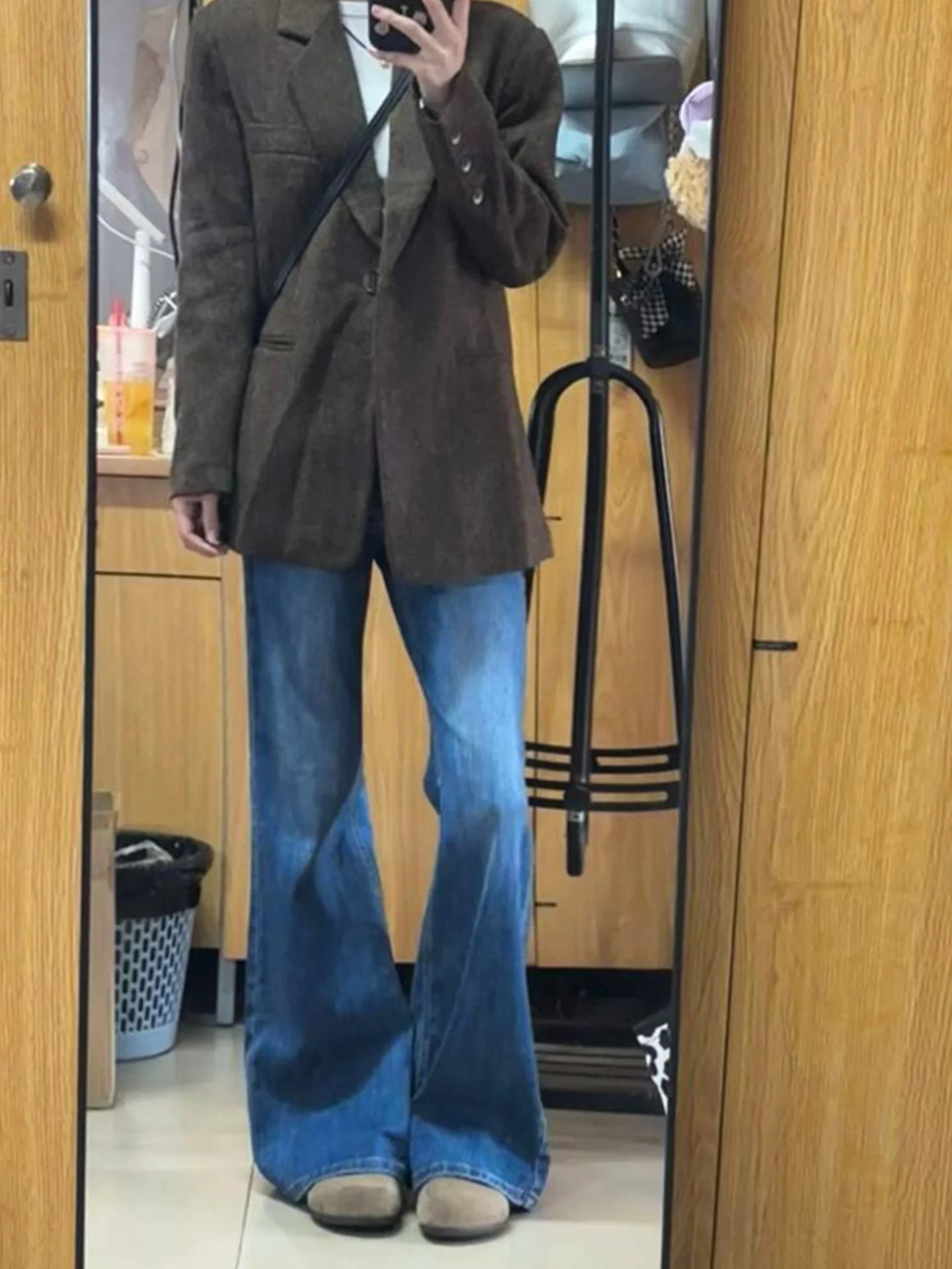 

American Style High Waist Straight Leg Deep Blue Jeans Women's Summer New Slimming Wide Leg Pants Thin Material Denim