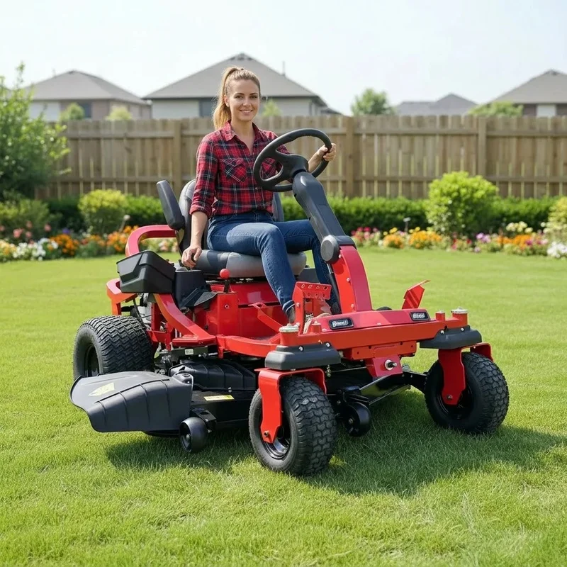 Zero Turn Riding Lawn Mower With Suspension Commercial Garden Grass Cutting Smooth Driving
