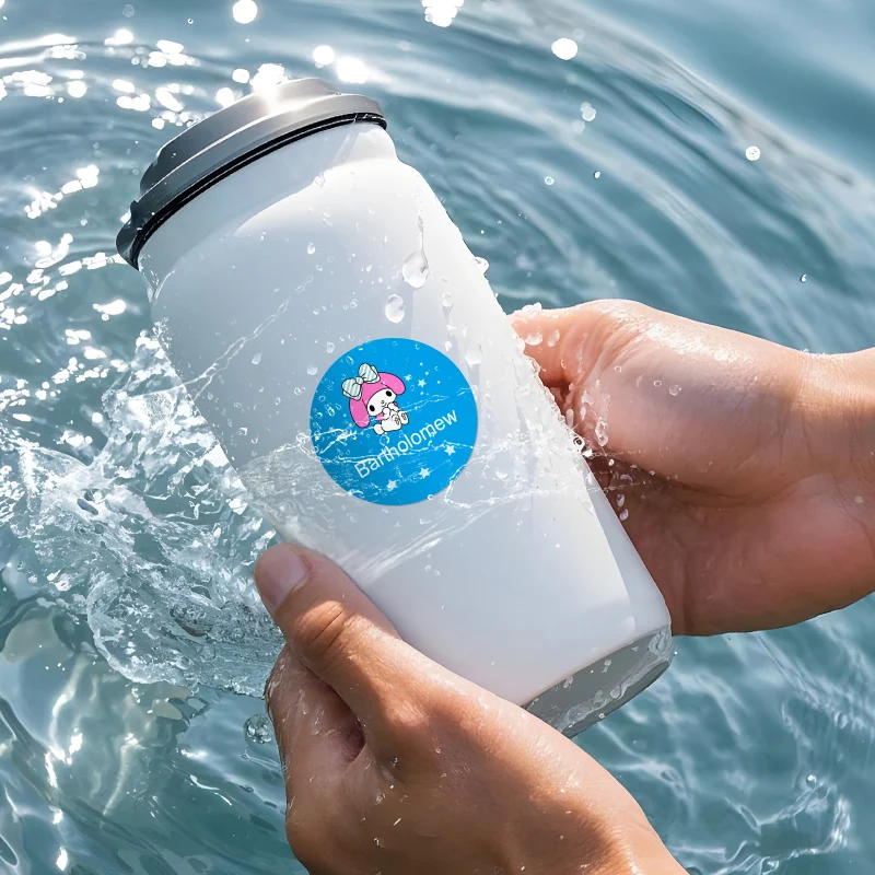 ملصقات اسم مخصصة My Melody المقاومة للماء - ملصقات كرتونية لطيفة نابضة بالحياة لألواح التزلج والخوذات وشارات الهوية وبطاقات المحفظة #5