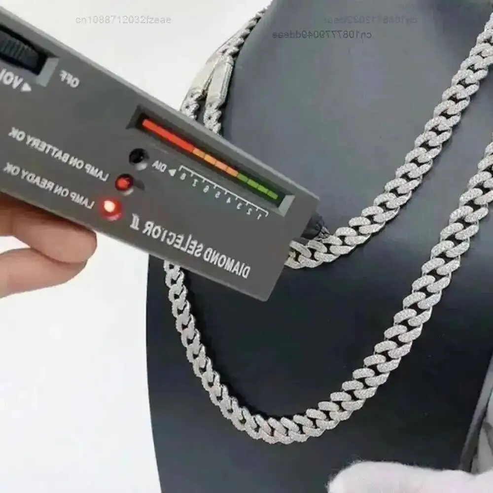 

All Moissanite Cuban Hip Hop Bracelet for Men 10mm Full Diamond with Gra 925 Sterling Silver Teen Girls Chain Necklace