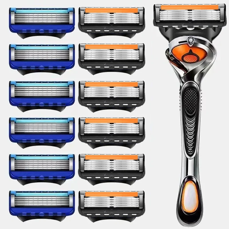 2024 Black/ Blue Men's Classic Manual Razor Vintage Water Wash Razor Blade Sharp Blade Anti scratch Five Layer Blade Razor