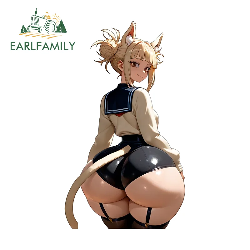 EARLFAMILY Toga Himiko Cat Suit Creative Car Stickers Vibrant Rearview Mirror Trunk Decals DIY Suitable For 3D Car Stickers