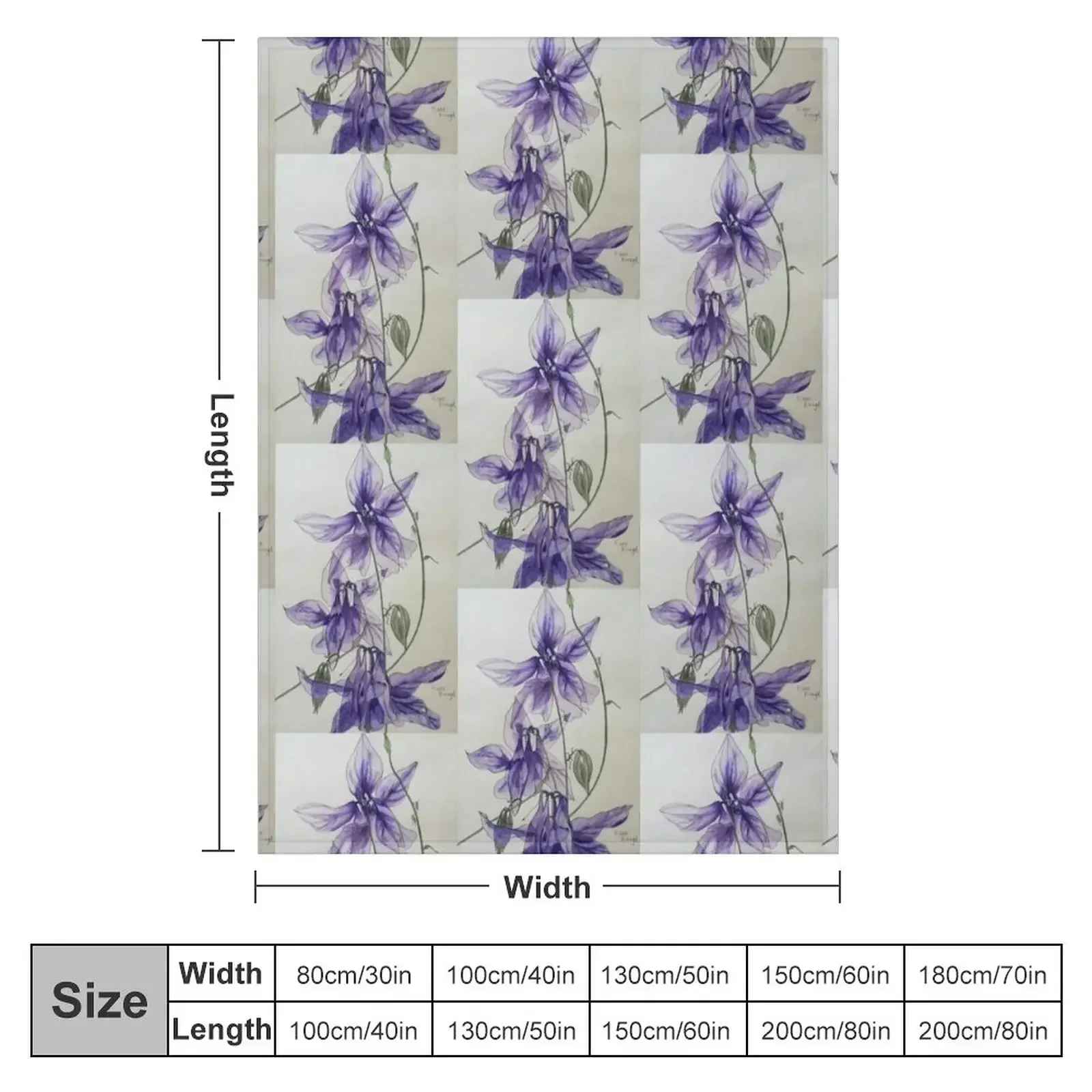 Aquilegia columbine blue watercolour painting Throw Blanket Blankets For Sofas Luxury Thicken Decorative Throw Blankets