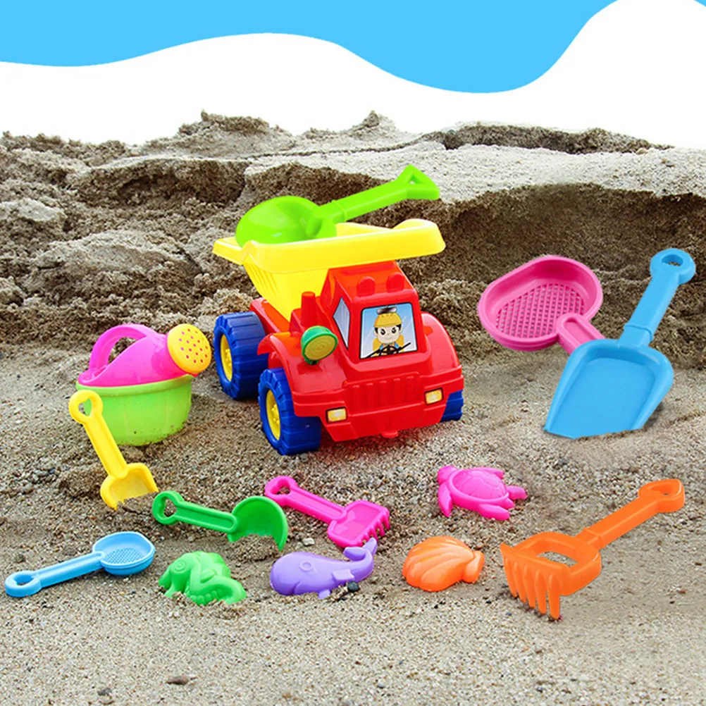 14pcs-beach-play-equipment-premium-plastic-sand-set-shell-dolphin-seahorse-turtle-shovel-creative-kid-play-children-beach-toy