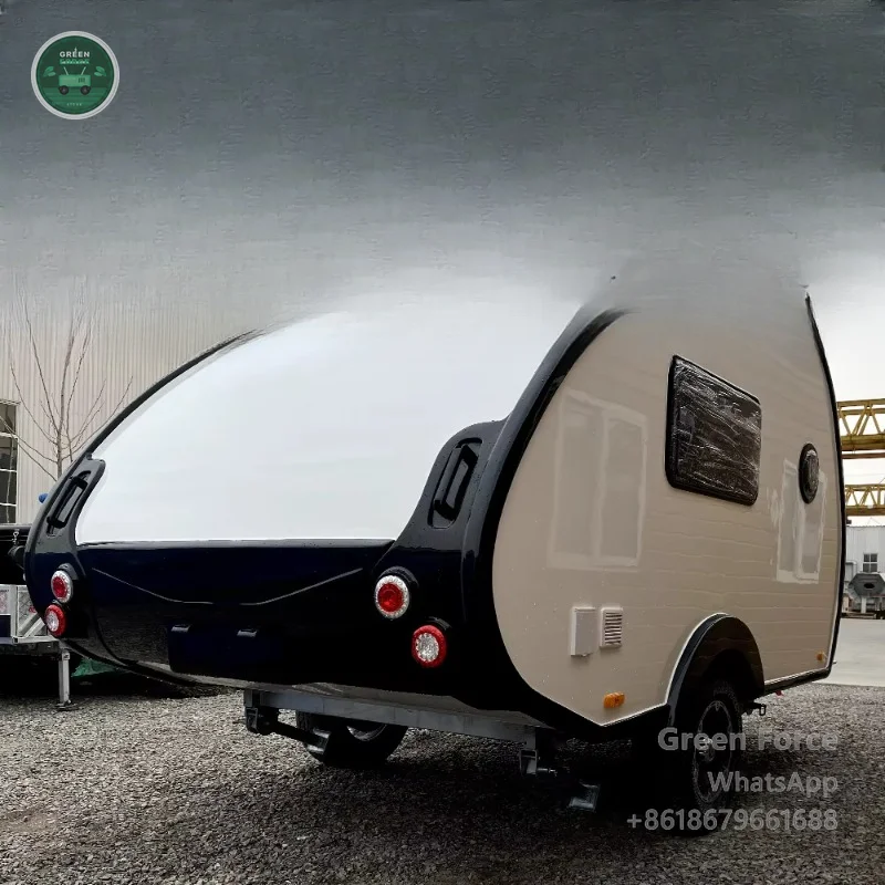 Teardrop Camping Trailer | Galvanized Steel Frame + Fiberglass Shell | Shower-Ready Lightweight Mini RV for 2-4