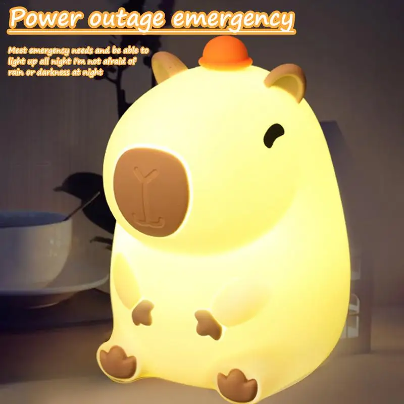 

Capybara Silicone Nightlight Patting Night Lamp For Kids Bedroom Capybara Light For Kids Decorative Capybara Patting Night Light