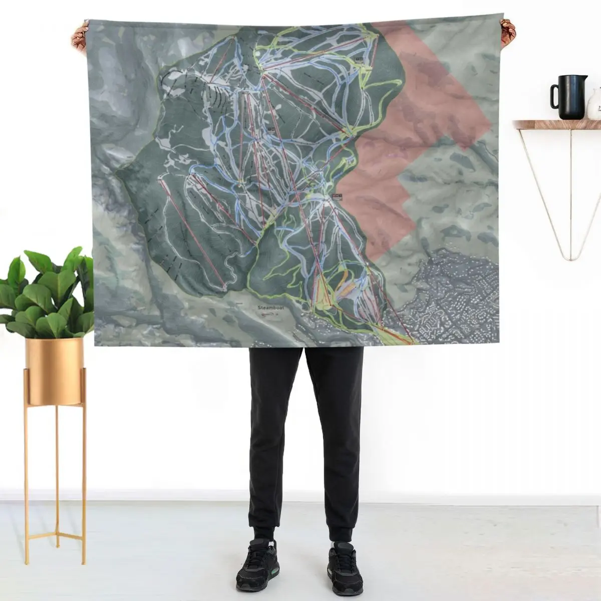 Steamboat Resort Trail Map Throw Blanket Luxury St Moving Large Hair Thermal Plaid on the sofa Blankets
