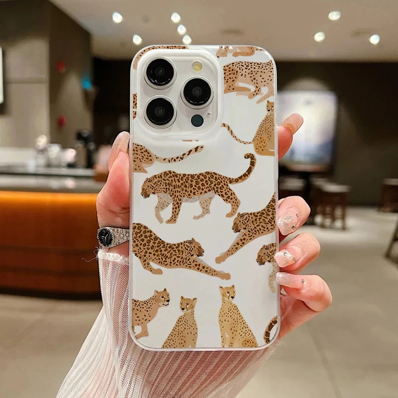 Für iPhone 17 16 15 14 13 12 11 Pro Max Air Case Elegante Leopardenmuster Matte TPU Abdeckung Für iPhone XS Max X XR 7 8 Plus 16E Funda