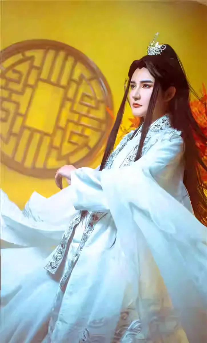 

Chu Wanning Cosplay Costume Heaven Official's Blessing Xie Lian Cosplay White Hanfu Chinese Ancient Costumes Anime Free Crown