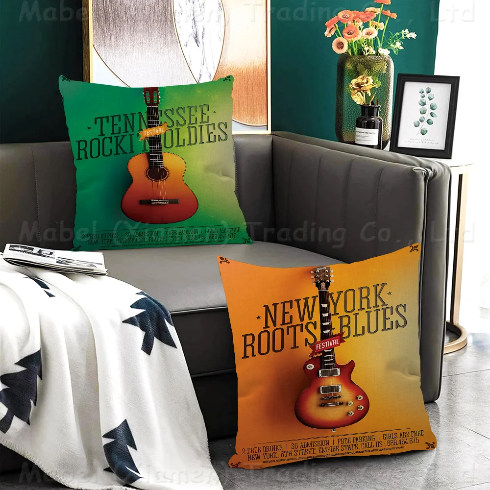 Guitar Collection Pillow Cover For Bedroom Room And Living Room Sofa Decorative Cushion Cover