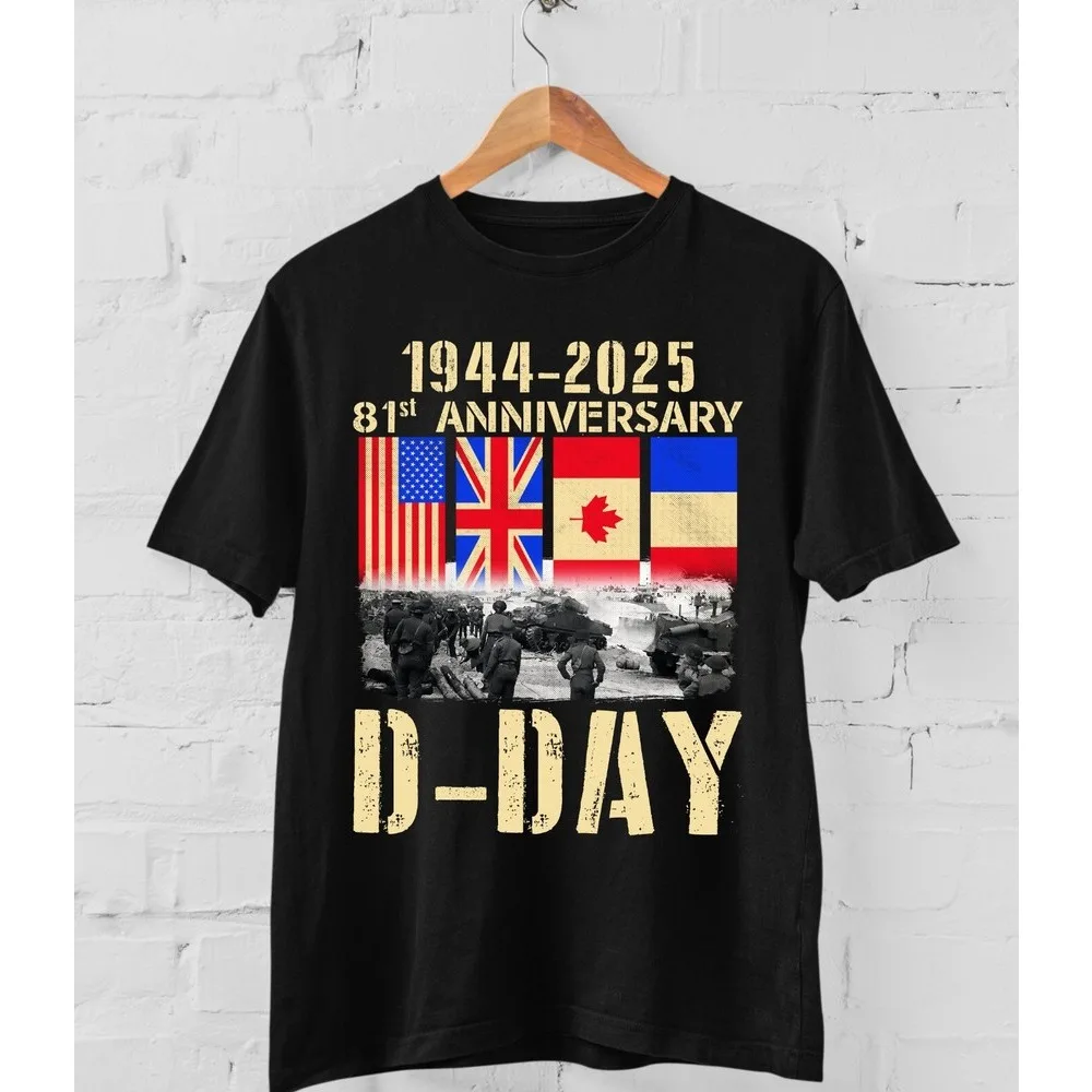 Camiseta del día D para hombre Omaha Beach 1944 Día D 2025, 81 aniversario, camiseta de Normandía, Día del recuerdo de Seteran, camiseta de la Segunda Guerra Mundial, operación Overlord