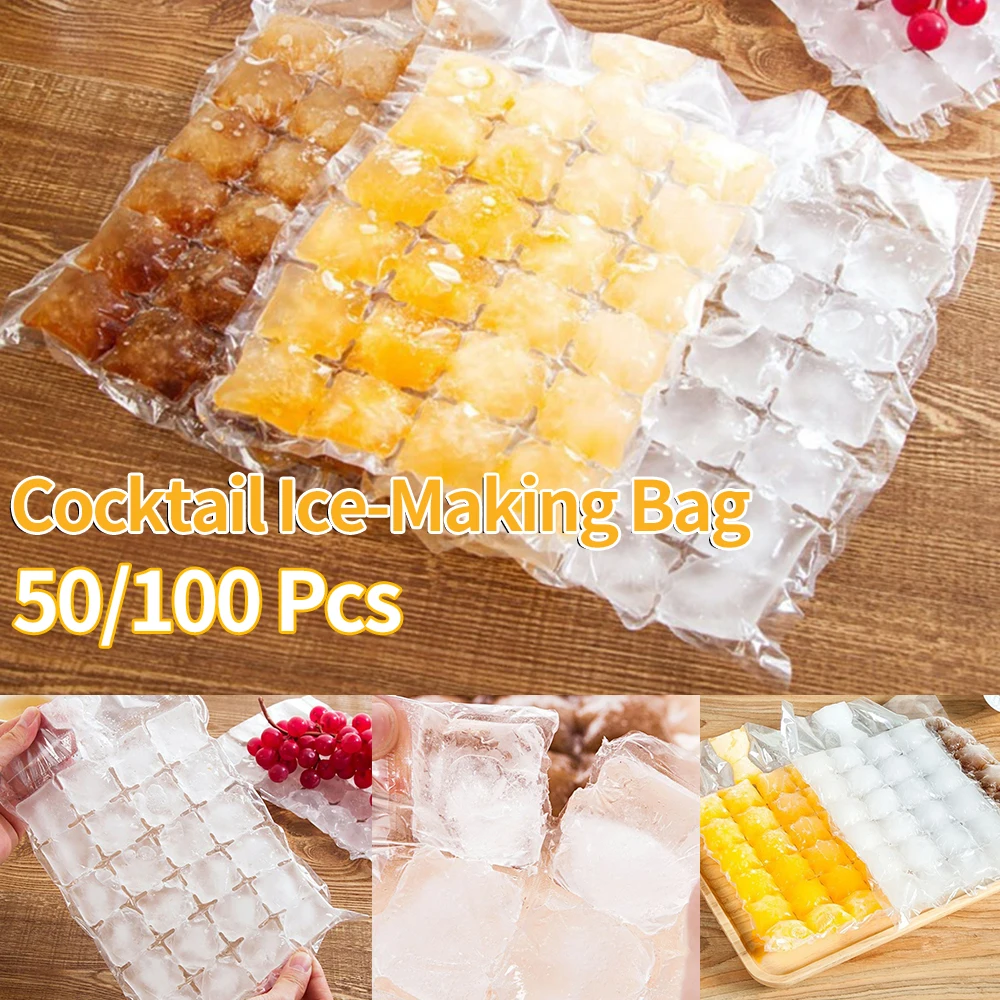 50/100Pcs Ice Mold Bags Disposable Ice-Making Bags Freezing Maker Ice Cube Bag Self-Seal Ice-making For Summer DIY Drinking