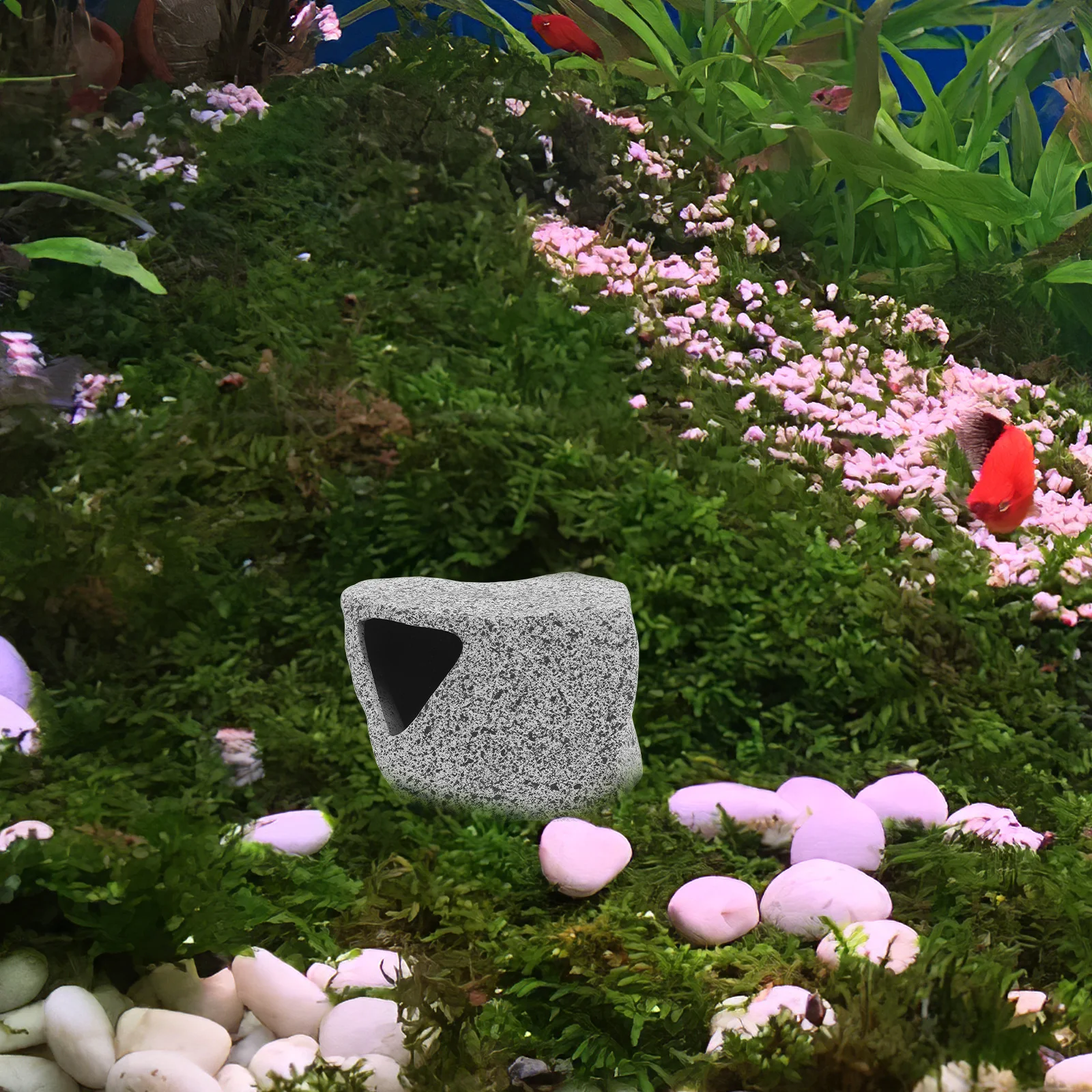 Aquarium Rock Decorations Purple Sand Stackable Fish Tank Shelter Reptile Cave Decor Shrimp Hiding Spot Betta Fish